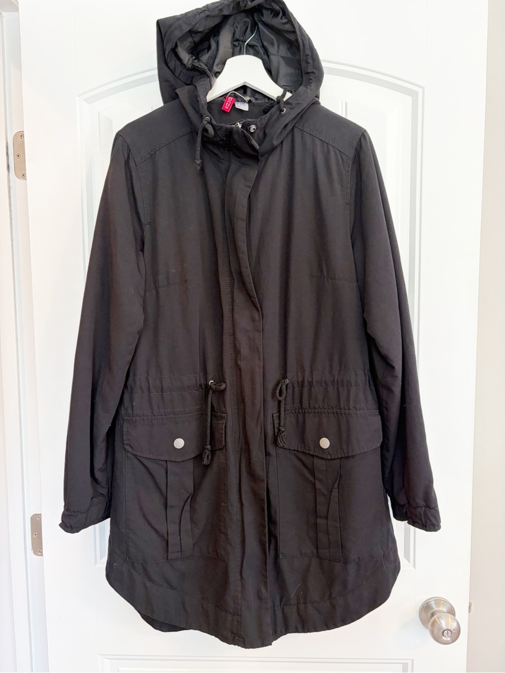 H&M Black Hooded Utility Jacket